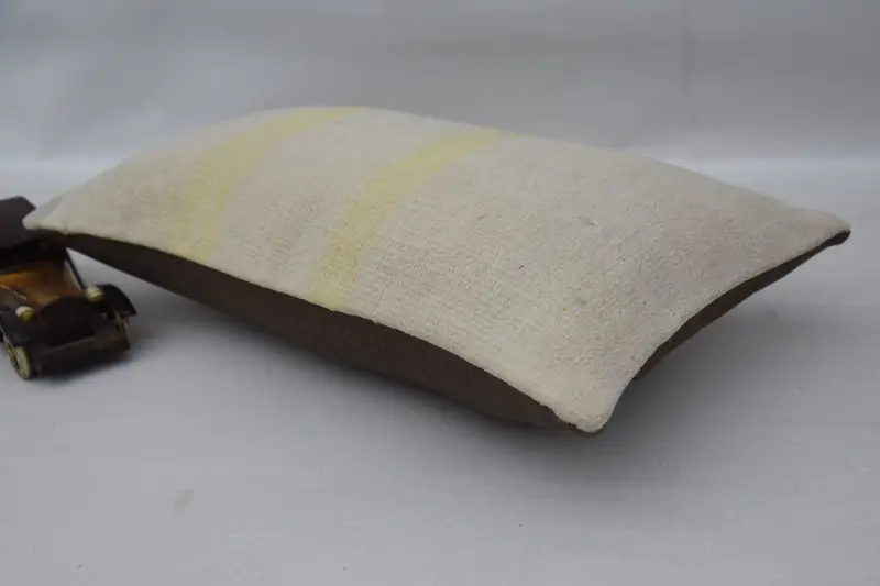 Garden Cushion, Kilim Cushion Sham, Pillow for Sofa, Couch Pillow Cover, Pillow Sham, Vintage Pillow, Natural Cushion, 12x20 Beige Cushion Cover - 6