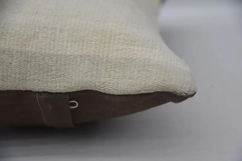 Garden Cushion, Kilim Cushion Sham, Pillow for Sofa, Couch Pillow Cover, Pillow Sham, Vintage Pillow, Natural Cushion, 12x20 Beige Cushion Cover - 5