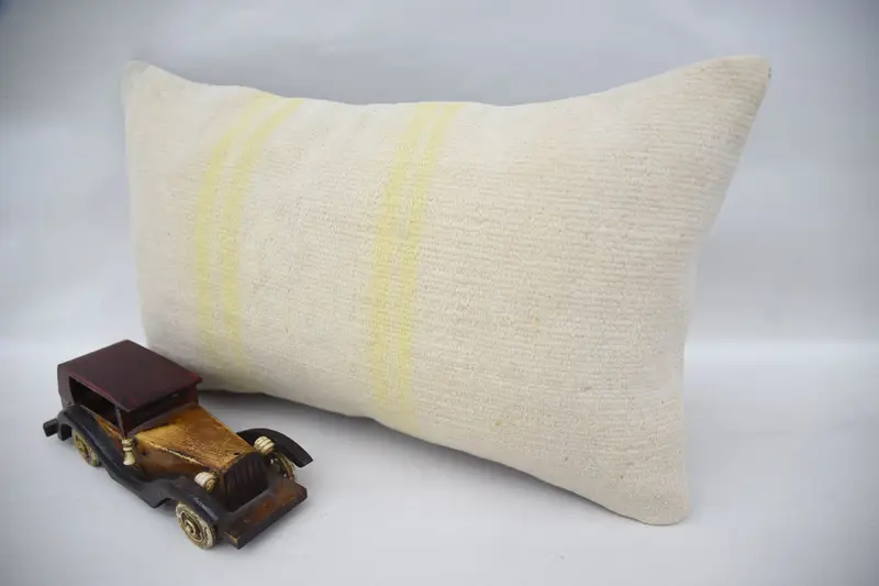 Garden Cushion, Kilim Cushion Sham, Pillow for Sofa, Couch Pillow Cover, Pillow Sham, Vintage Pillow, Natural Cushion, 12x20 Beige Cushion Cover - 3