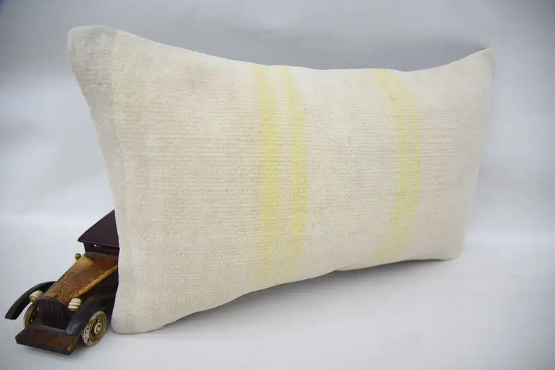Garden Cushion, Kilim Cushion Sham, Pillow for Sofa, Couch Pillow Cover, Pillow Sham, Vintage Pillow, Natural Cushion, 12x20 Beige Cushion Cover - 2