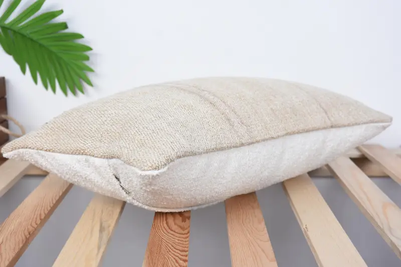 Ethnical Kilim Rug Pillow, Bohemian Cushion Cushion, Antique Pillows, Art Deco Pillow Cover, Kilim Pillow, Cushion Case, 12x20 Beige Pillow Sham - 6