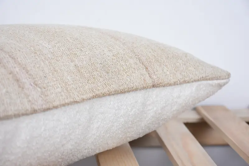 Ethnical Kilim Rug Pillow, Bohemian Cushion Cushion, Antique Pillows, Art Deco Pillow Cover, Kilim Pillow, Cushion Case, 12x20 Beige Pillow Sham - 7