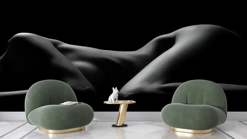 Sexy Girl Wall Paper, Bedroom Wall Art, Modern Wall Paper, Bright Wall Paper, Wall Paper Peel and Stick, Nude Woman Wall Painting, Mature - 4
