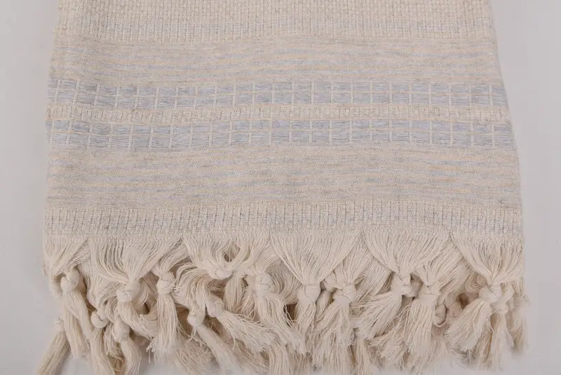 Woven Blanket, Personalized Gifts, Turkish Bedspread, 96x94 Linen Striped Towel, Bachelorette Gifts, Beach Theme Wedding Gift, Cotton Bedspread - 5