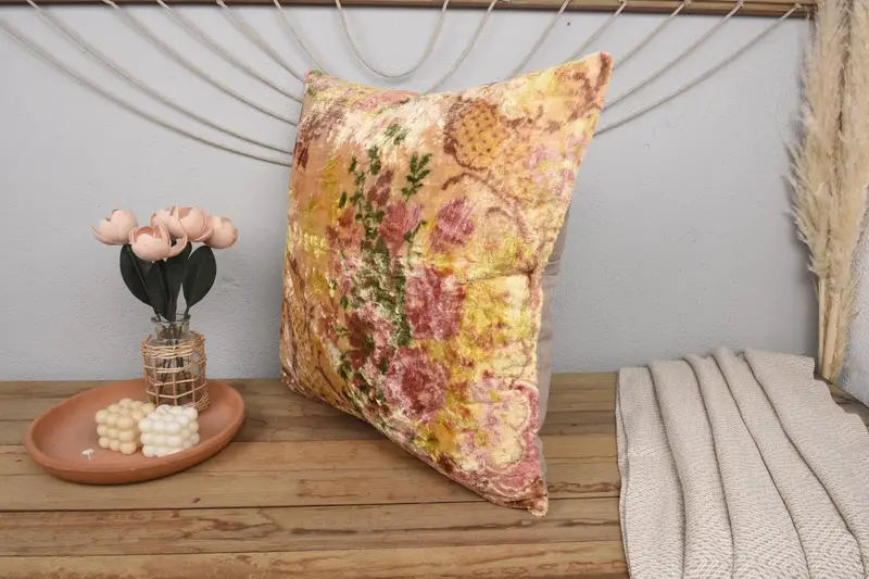 Sofa Bolster Pillow Cover, 24x24 Pink Pillow Case, Car Cushion Case, Gift Pillow, Cushion Cover, Throw Kilim Pillow, Boho Pillow - 4