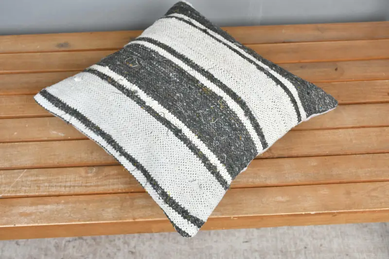 Pillow Sham, Boho Pillow, 16x16 White Cushion Cover, Car Pillow Cover, Antique Pillows, Rustic Cushion Cover, Gift Pillow, Sustainable Pillow Sham - 2