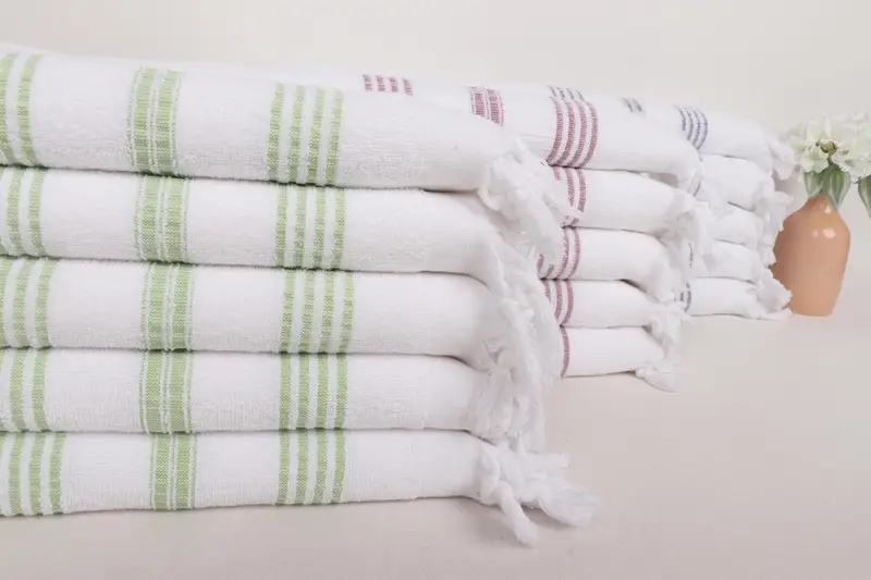 Bridal Party Gifts, Personalized Gifts, Bulk Order Towel, Personalized Gift, 40x18 Cotton Striped Terry Towel, Monogram Kitchen Towel, Organic Towel - 2