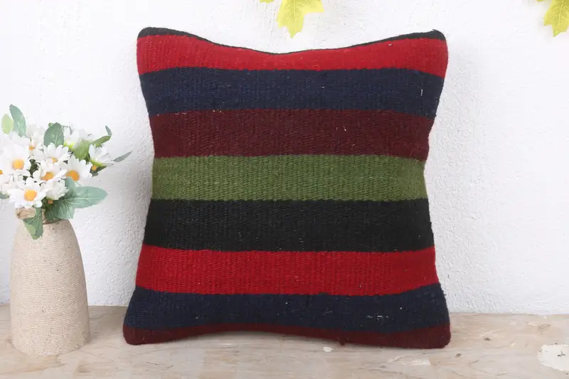 Home Decor Pillow, Vintage Pillow, Pillow for Sofa, Pillow Cover, Outdoor Bolster Pillow Sham, Decorative Pillow Case, 12x12 Red Pillow Case - 2
