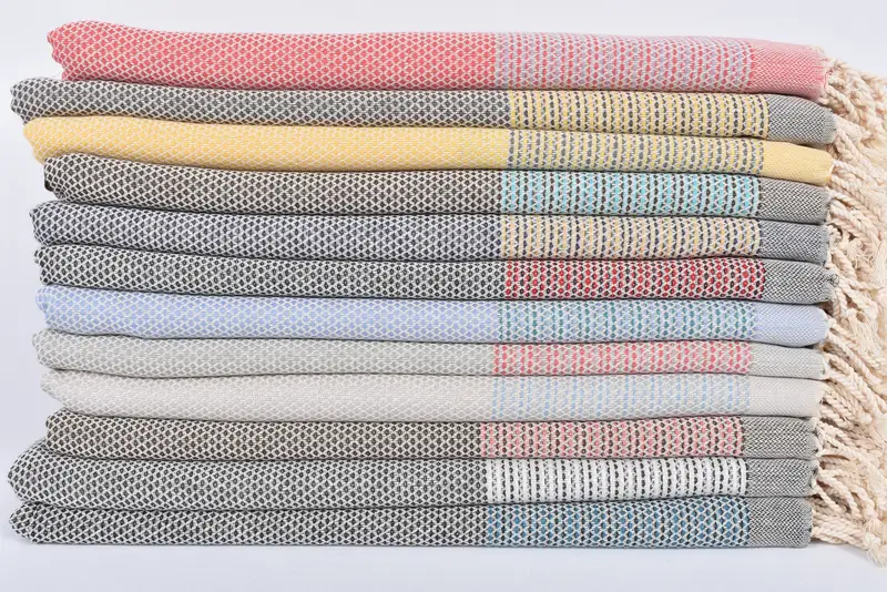 Wedding Gift Ideas, 70x40 Cotton Geometric Towel, Lightweight Turkish towel, Turkish Towel USA, Bath towel, Lightweight Turkish towel for beach - 3