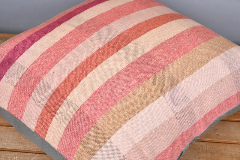 20x20 Pink Cushion Cover, Pillow Case, Handwoven Pillow Cover Cushion Cover, Throw Kilim Pillow, Seat Cushion Cover, Boho Pillow, Turkish Pillow - 4