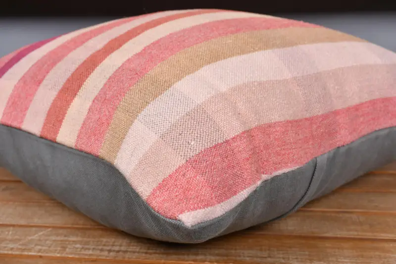 20x20 Pink Cushion Cover, Pillow Case, Handwoven Pillow Cover Cushion Cover, Throw Kilim Pillow, Seat Cushion Cover, Boho Pillow, Turkish Pillow - 3