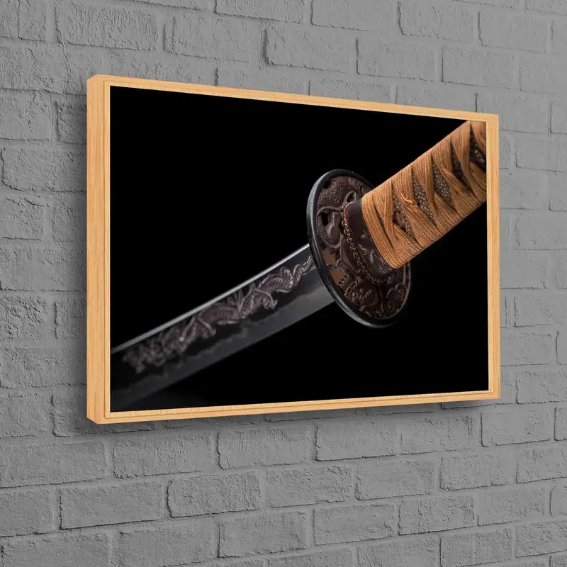 Samuray Katana Kanvas Tablo: Zarif Kılıç Süsleme Kanvas Tablo