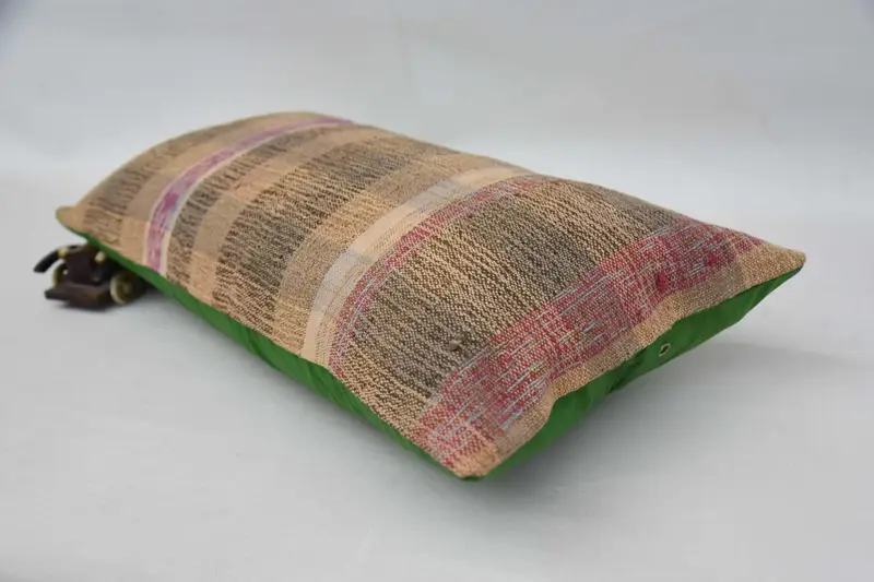Cushion Case, Throw Kilim Pillow, 12x24 Orange Cushion Cover, Vintage Kilim Pillow, Meditation Pillow Cover, Garden Pillow Cover, Vintage Pillow - 6