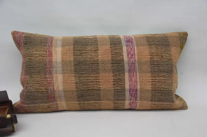 Cushion Case, Throw Kilim Pillow, 12x24 Orange Cushion Cover, Vintage Kilim Pillow, Meditation Pillow Cover, Garden Pillow Cover, Vintage Pillow - 4