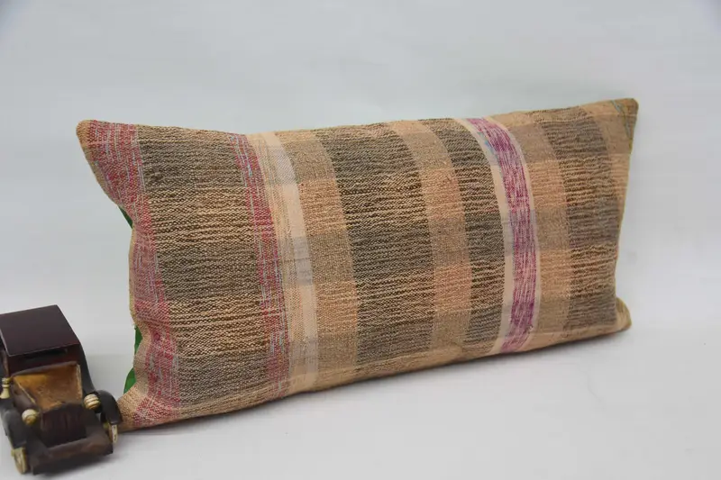 Cushion Case, Throw Kilim Pillow, 12x24 Orange Cushion Cover, Vintage Kilim Pillow, Meditation Pillow Cover, Garden Pillow Cover, Vintage Pillow - 2