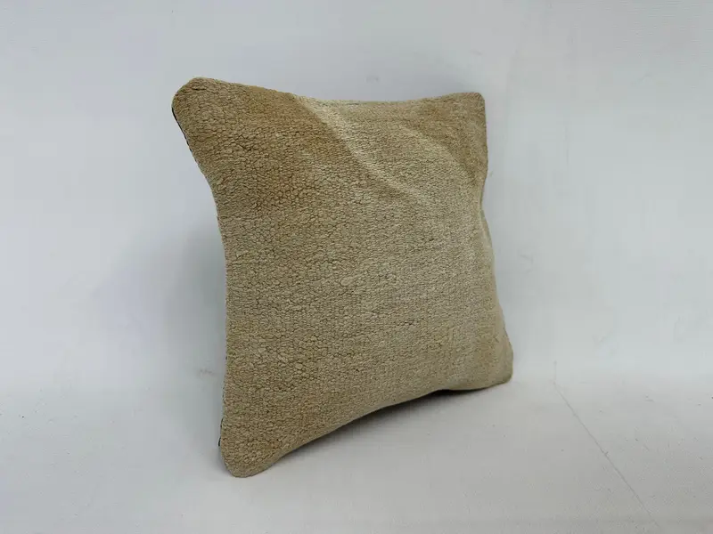 Vintage Kilim Pillow, 12x12 Beige Cushion, Square Throw Pillow Case, Gift Pillow, Sofa Cushion, Aesthetic Cushion, Kilim Cushion Sham, Cushion Cover - 3