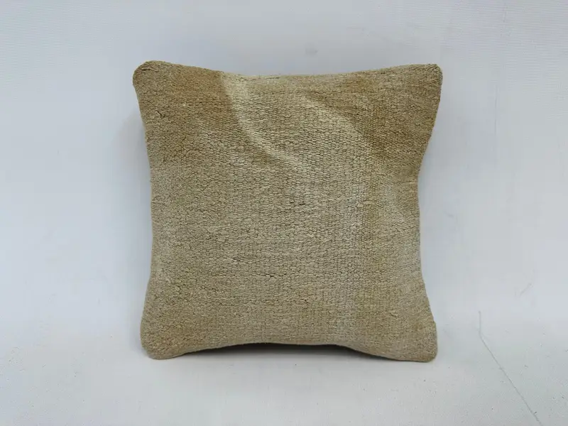 Vintage Kilim Pillow, 12x12 Beige Cushion, Square Throw Pillow Case, Gift Pillow, Sofa Cushion, Aesthetic Cushion, Kilim Cushion Sham, Cushion Cover - 1