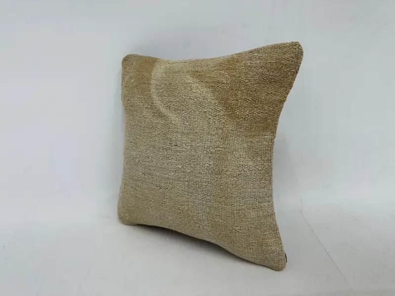 Vintage Kilim Pillow, 12x12 Beige Cushion, Square Throw Pillow Case, Gift Pillow, Sofa Cushion, Aesthetic Cushion, Kilim Cushion Sham, Cushion Cover - 4
