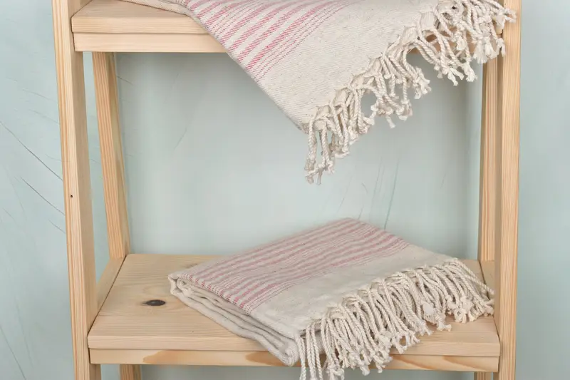 68x40 Linen Striped Towel, Large Turkish Towel, Organic Cotton Towel, Embroidered Turkish Towel, Custom Gifts, Turkish hand towel, Custom Gift - 5