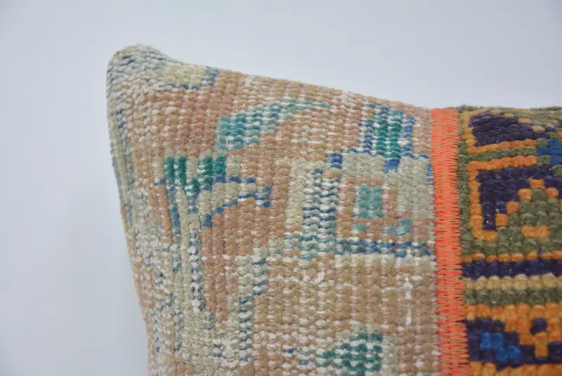 Ethnical Kilim Rug Pillow, Pattern Throw Cushion Cover, Handmade Kilim Cushion, 16x16 Blue Pillow Cover, Pillow Case, Pillow for Sofa - 2