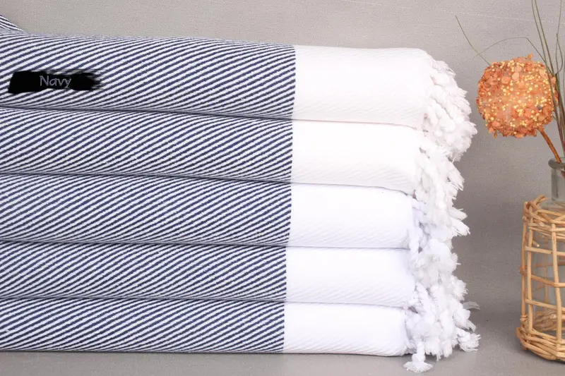 Organic Cotton Towel, Bridal Gifts, Gift For Her, Monogram Beach Towel, Personalized Turkish Towel, 64x36 Cotton Striped Towel, Custom Bath Towel - 2