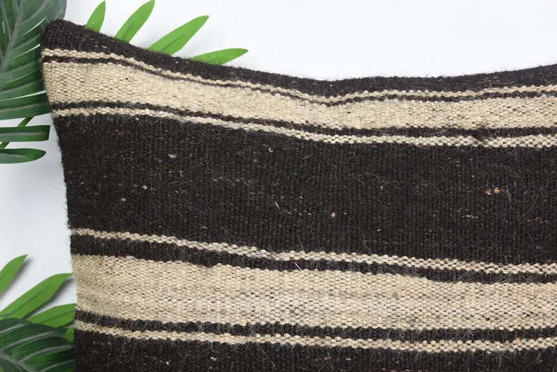 Vintage Pillow, Car Pillow Cover, Throw Kilim Pillow, Pillow, Rustic Pillow, Kilim Pillow Cover, Ikat Pillow Sham, 20x20 Brown Pillow Case - 2
