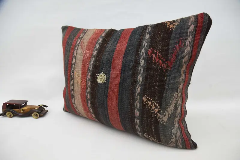 Neutral Pillow Cover, 20x28 Red Pillow, Boho Pillow, Armchair Cushion Case, Cushion Cover, Kilim Pillow, Turkish Pillow - 5