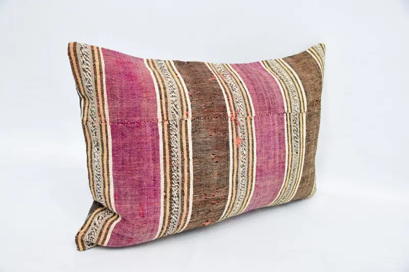 16x24 Brown Cushion, Ethnical Kilim Rug Pillow, Kilim Pillow Cover, Throw Kilim Pillow, Pillow Case, Square Throw Cushion, Handmade Pillow - 3