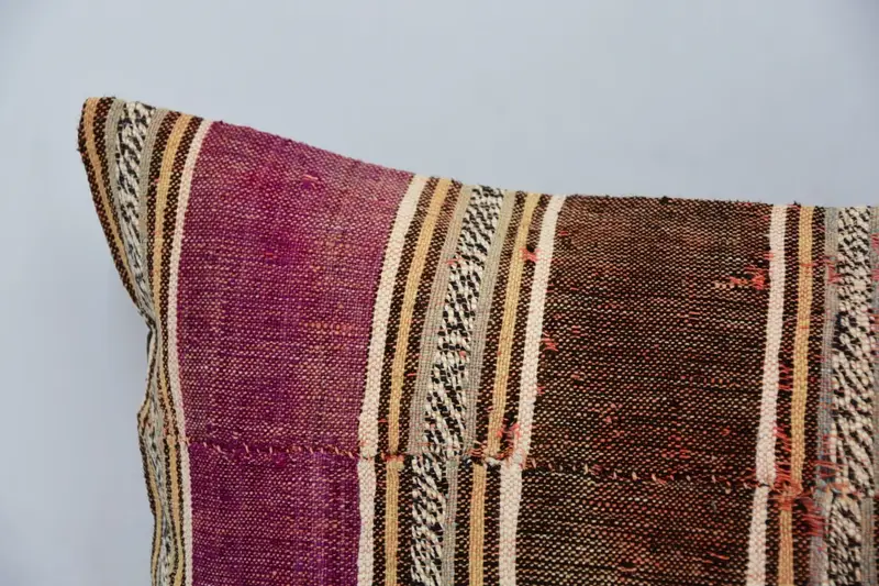 16x24 Brown Cushion, Ethnical Kilim Rug Pillow, Kilim Pillow Cover, Throw Kilim Pillow, Pillow Case, Square Throw Cushion, Handmade Pillow - 2