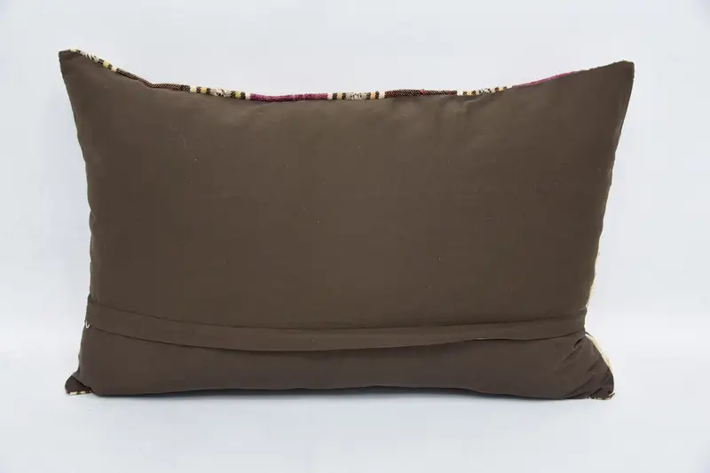 16x24 Brown Cushion, Ethnical Kilim Rug Pillow, Kilim Pillow Cover, Throw Kilim Pillow, Pillow Case, Square Throw Cushion, Handmade Pillow - 6