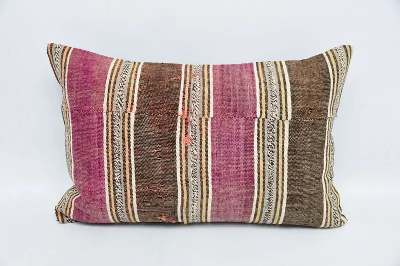 16x24 Brown Cushion, Ethnical Kilim Rug Pillow, Kilim Pillow Cover, Throw Kilim Pillow, Pillow Case, Square Throw Cushion, Handmade Pillow - 1