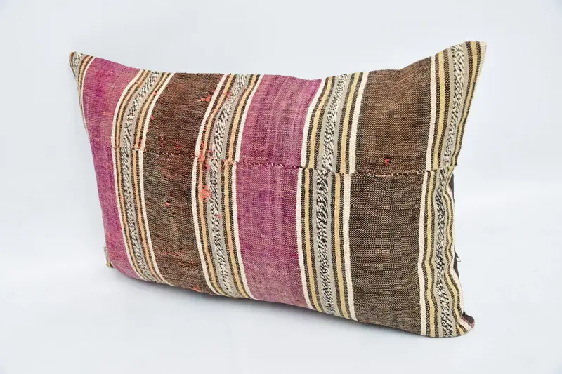 16x24 Brown Cushion, Ethnical Kilim Rug Pillow, Kilim Pillow Cover, Throw Kilim Pillow, Pillow Case, Square Throw Cushion, Handmade Pillow - 4
