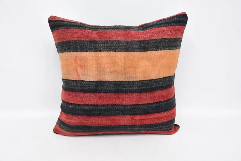 Turkish Pillow, Pillow Cover, Pillow for Couch, Cotton Cushion Cover, Pillow for Sofa, Outdoor Throw Pillow Sham, 24x24 Red Pillow Case - 1