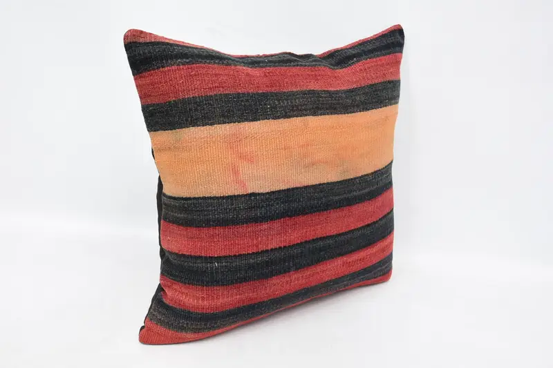 Turkish Pillow, Pillow Cover, Pillow for Couch, Cotton Cushion Cover, Pillow for Sofa, Outdoor Throw Pillow Sham, 24x24 Red Pillow Case - 3