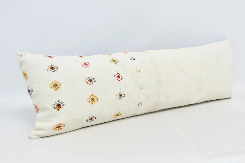 Handmade Kilim Cushion, Patio Cushion Cover, 16x48 Beige Cushion Cover, Cushion Case, Floor Pillow Case, Pillow for Sofa, Vintage Kilim Pillow - 3
