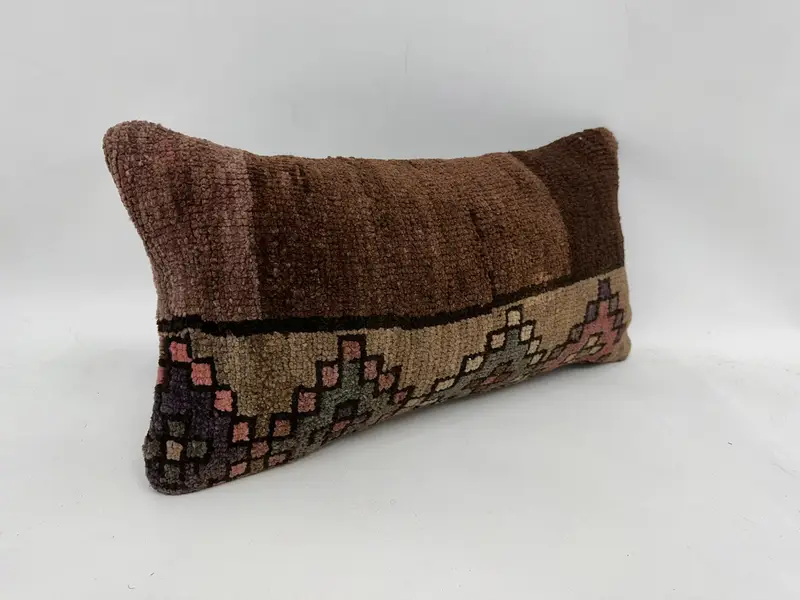 Pillow Sham, Meditation Cushion, 12x24 Brown Pillow Sham, Aztec Pillow Cover, Pillow for Couch, Home Decor Pillow, Throw Kilim Pillow - 3
