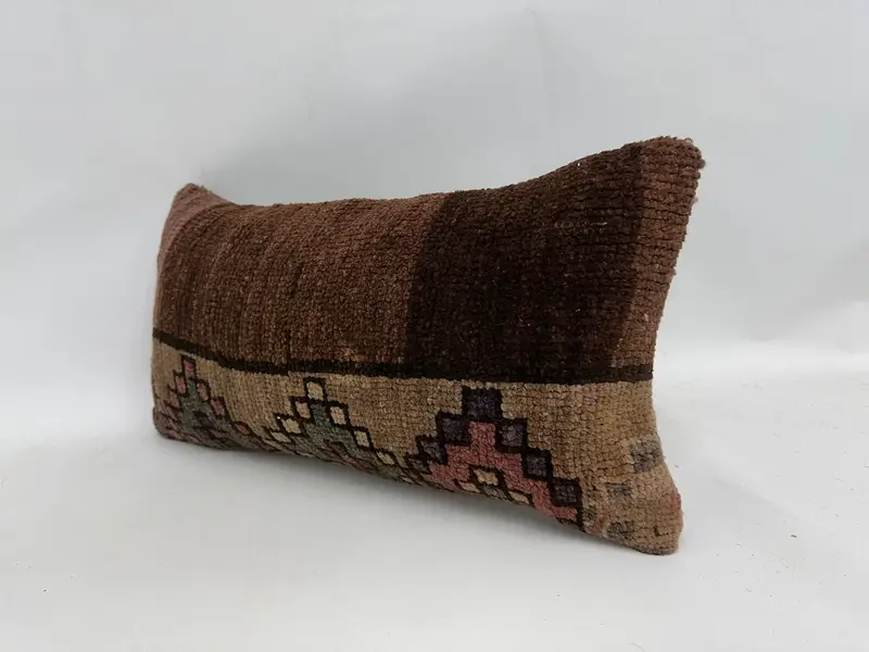 Pillow Sham, Meditation Cushion, 12x24 Brown Pillow Sham, Aztec Pillow Cover, Pillow for Couch, Home Decor Pillow, Throw Kilim Pillow - 4