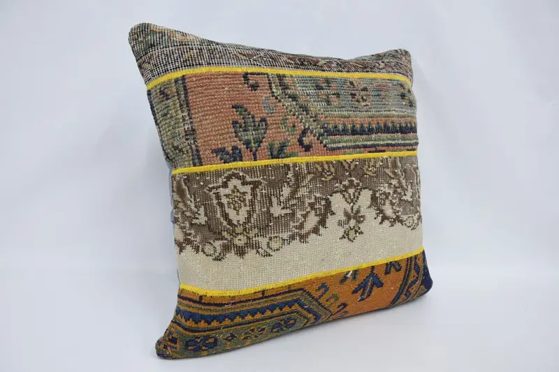 Pillow for Couch, Pattern Throw Pillow Cover, Turkish Pillow, Throw Kilim Pillow, Lounge Throw Pillow Cover, 28x28 Beige Pillow Cover, Cushion Cover - 3