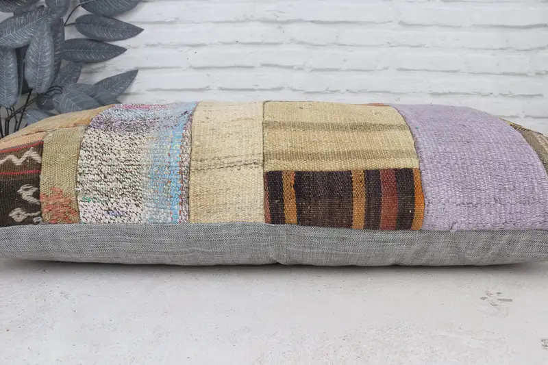 16x36 Beige Pillow Sham, Kilim Pillow Cover, Vintage Kilim Throw Pillow, Interior Designer Pillow, Pillow Sham, Wholesale Cushion - 5