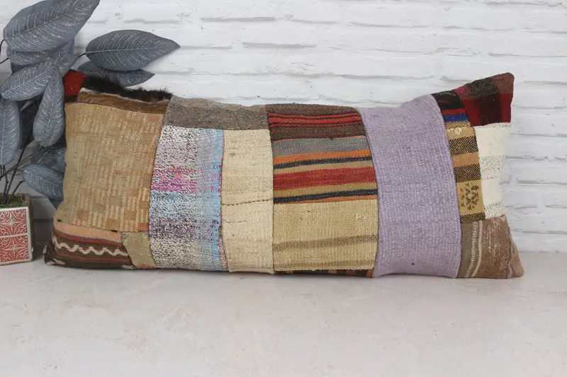 16x36 Beige Pillow Sham, Kilim Pillow Cover, Vintage Kilim Throw Pillow, Interior Designer Pillow, Pillow Sham, Wholesale Cushion - 1