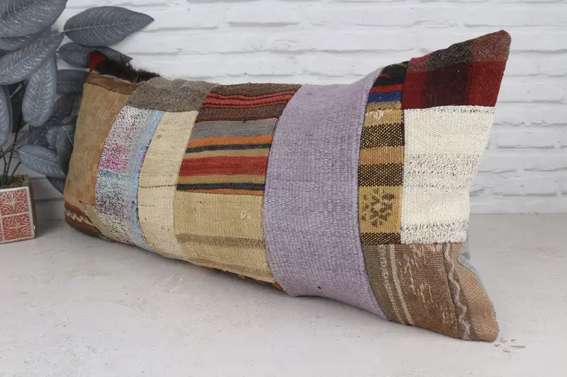 16x36 Beige Pillow Sham, Kilim Pillow Cover, Vintage Kilim Throw Pillow, Interior Designer Pillow, Pillow Sham, Wholesale Cushion - 4