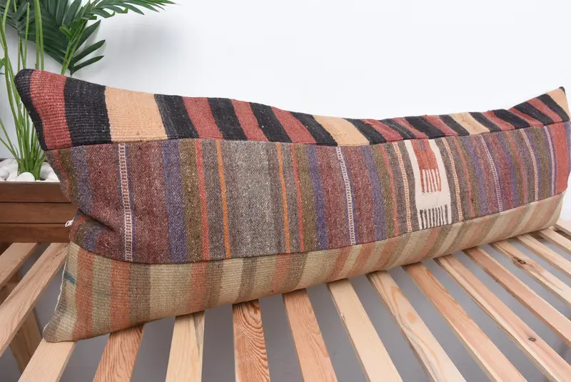 Boho Pillow, Yoga Pillow, Pillow Case, Boho Pillow Sham Cover, 16x48 Red Cushion Case, Bench Cushion Cover, Art Deco Pillow, Turkish Pillow - 4