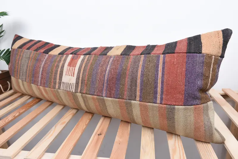 Boho Pillow, Yoga Pillow, Pillow Case, Boho Pillow Sham Cover, 16x48 Red Cushion Case, Bench Cushion Cover, Art Deco Pillow, Turkish Pillow - 5
