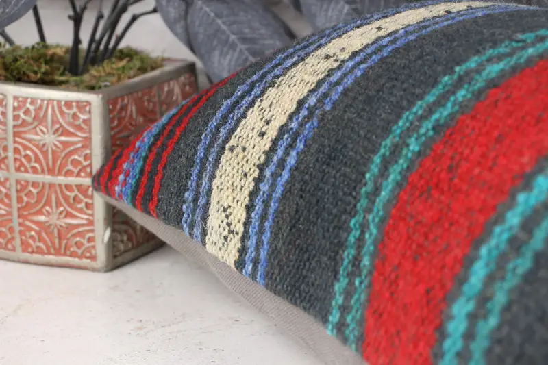 Pillow, 12x24 Green Cushion Cover, Kilim Pillow, Sustainable Cushion, Natural Pillow Cover, Vintage Kilim Pillow, Pillow for Sofa - 7