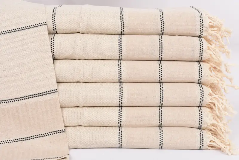 Boyfriend Gift, 40x20 Linen Striped Towel, Custom Hand Towel, Monogram Kitchen Towel, Small Bath Towels, Turkish Towel, Gift For Her, Bachelor Towel - 1