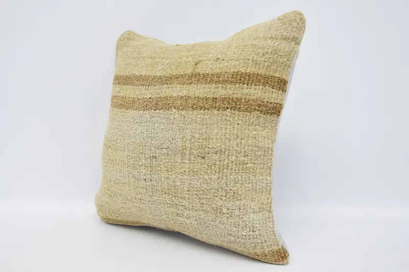 Pet Cushion Cover, Cushion, Kilim Pillow, 16x16 Beige Pillow Case, Vintage Kilim Throw Pillow, Christmas Pillow Case, Pillow for Sofa, Aztec Cushion - 4