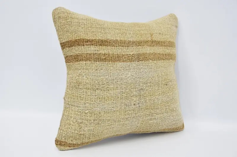 Pet Cushion Cover, Cushion, Kilim Pillow, 16x16 Beige Pillow Case, Vintage Kilim Throw Pillow, Christmas Pillow Case, Pillow for Sofa, Aztec Cushion - 3