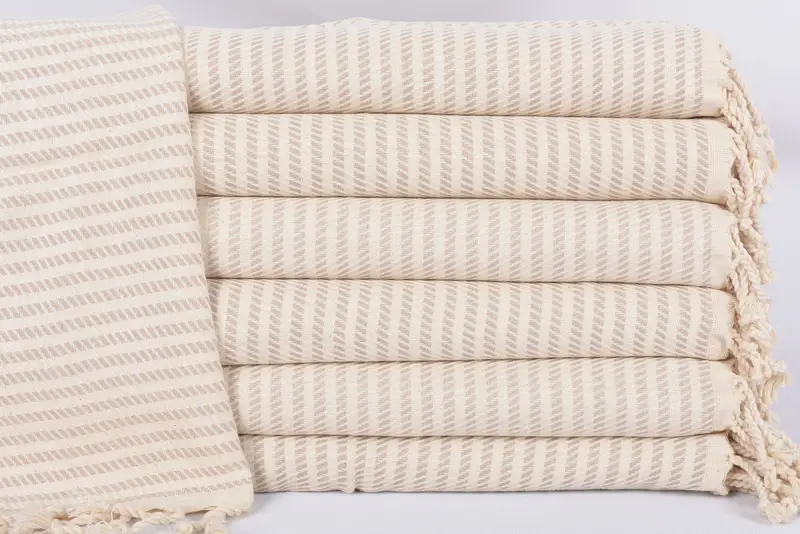 Guest Towel Beige Polka Dot Dish Towel, Organic Cotton, 40x20 Inches