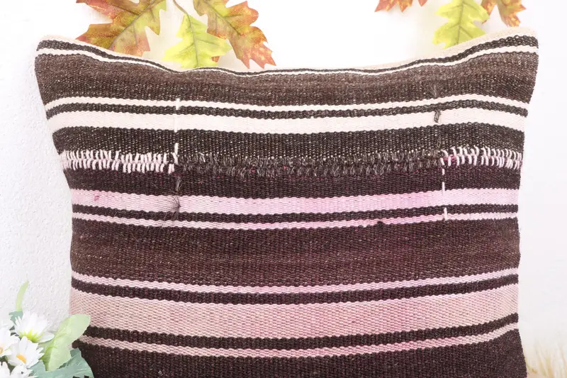 Pillow Sham, Office Chair Cushion, Boho Pillow, Kilim Pillow, Interior Designer Pillow, Floor Pillow Case, 18x18 Pink Pillow Sham - 5