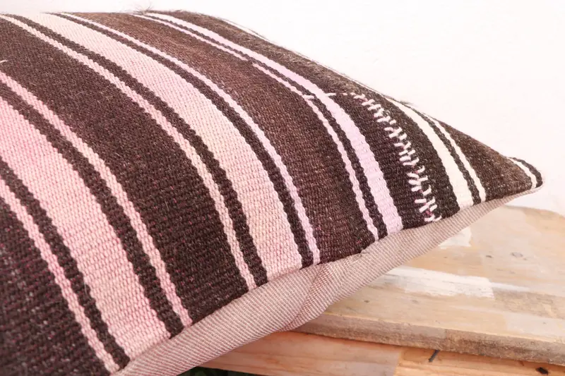Pillow Sham, Office Chair Cushion, Boho Pillow, Kilim Pillow, Interior Designer Pillow, Floor Pillow Case, 18x18 Pink Pillow Sham - 6